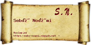 Sebő Noémi névjegykártya